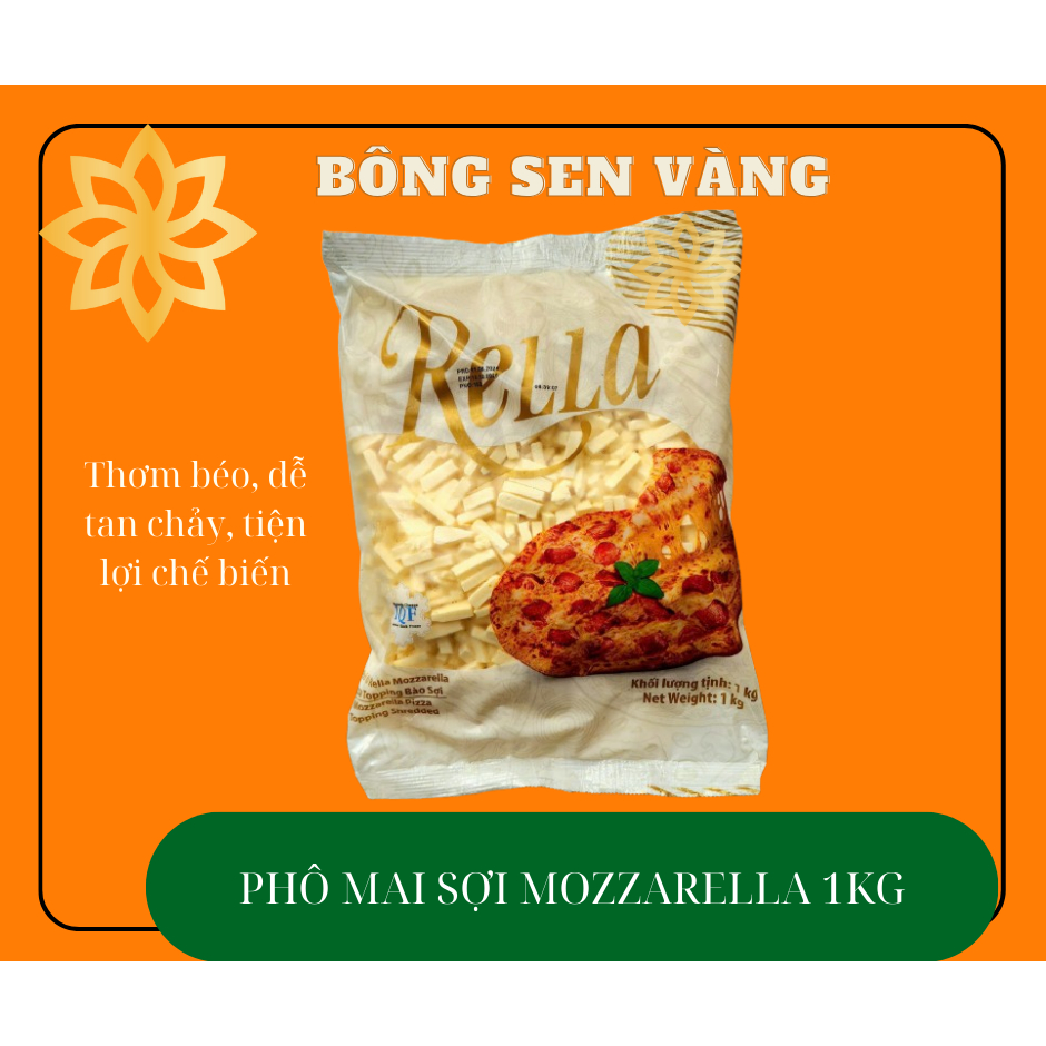 [hỏa tốc - giá sỉ] Phô mai sợi mozzarella 1kg