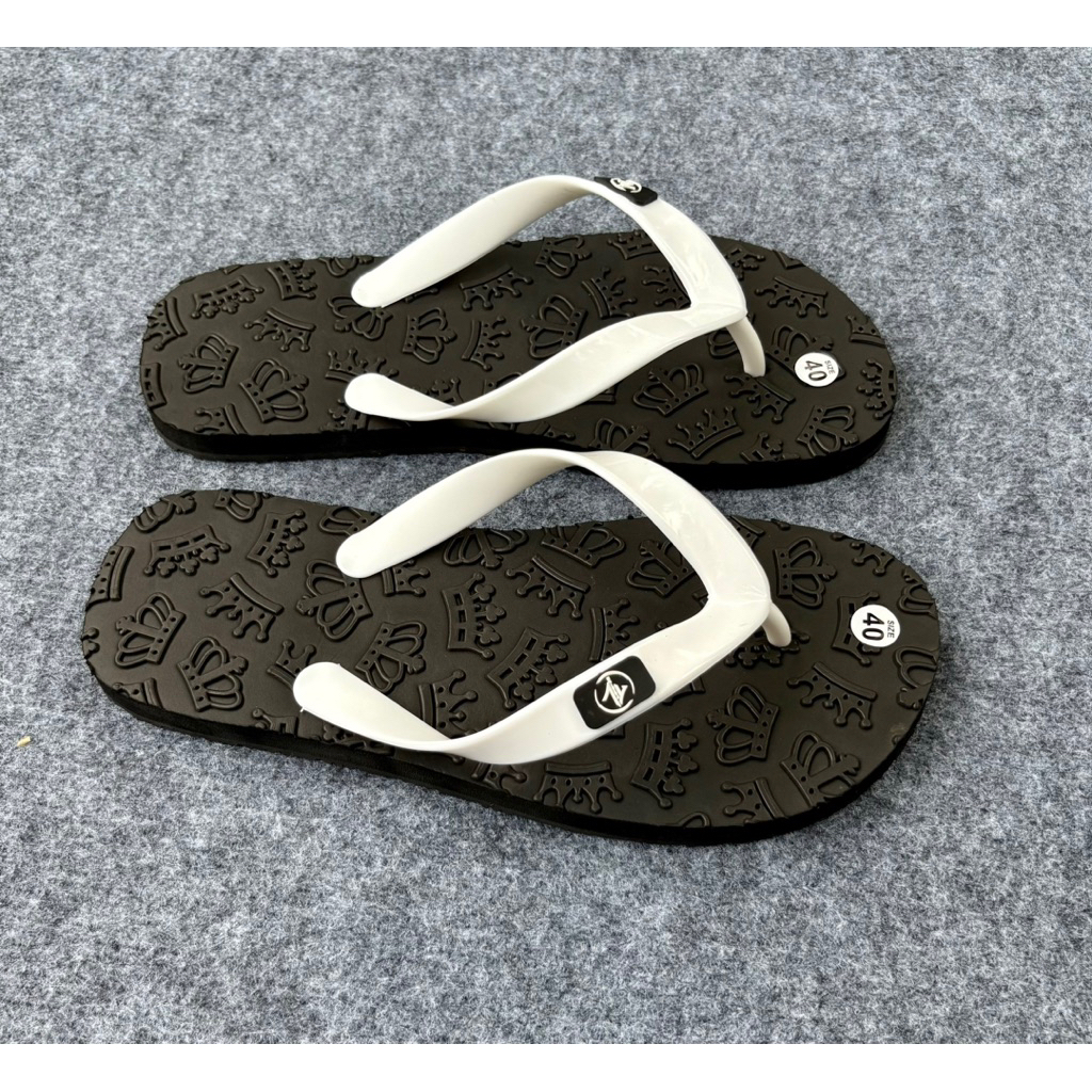  Dép tông nam bề mặt Vương Miện ép nổi Đế cao su cứng chống trượt dép kẹp nam dép lào nam 