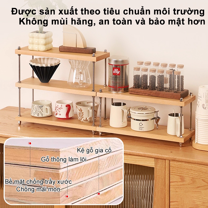 iPearl Giá đựng đồ để bàn 2-3 tầng Giá sách để bàn có thể đặt cốc trong chậu Ổn định không biến dạng Nhà bếp Kệ | BigBuy360 - bigbuy360.vn