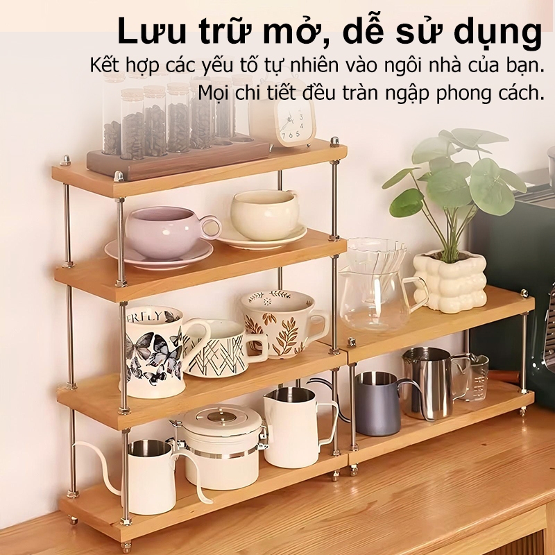 iPearl Giá đựng đồ để bàn 2-3 tầng Giá sách để bàn có thể đặt cốc trong chậu Ổn định không biến dạng Nhà bếp Kệ | BigBuy360 - bigbuy360.vn