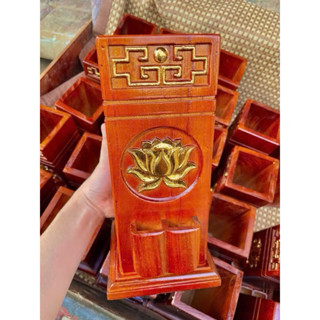  HỘP NHANG GỖ THIẾP VÀNG HOA SEN  SANG TRỌNG  HÚT TÀI LỘC 