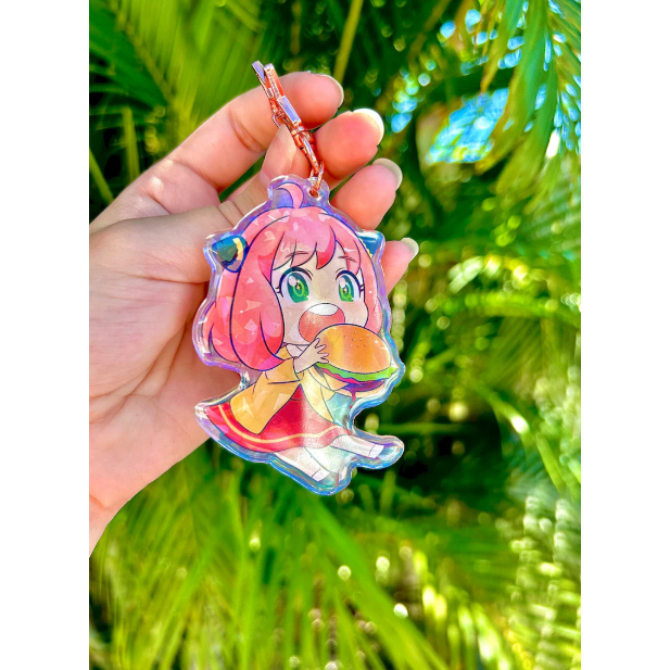 Anya Holographic Acrylic Charm | Anya Keychain | Telepath Girl | Undercover Family | Spy | Anime Key