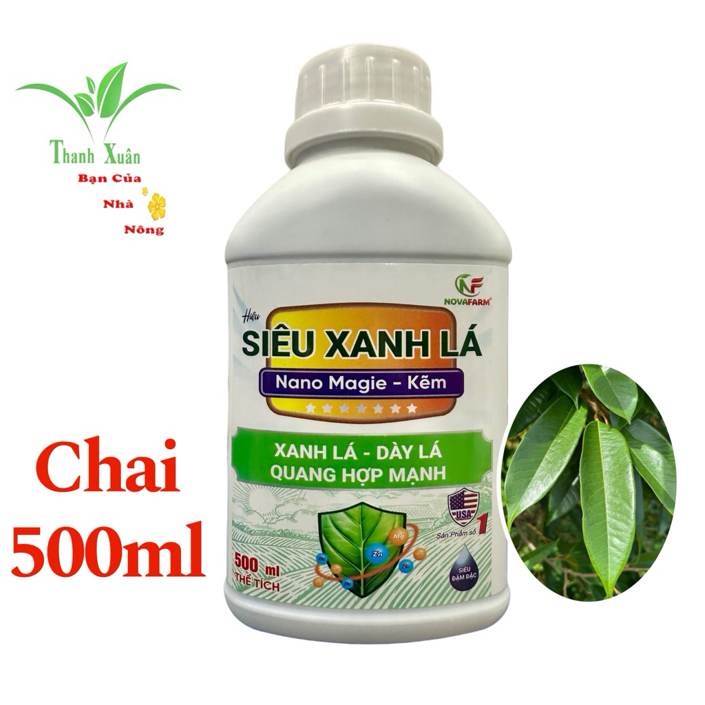 SIÊU XANH LÁ Nano Magie - Kẽm ( 500ml ) Xanh Lá - Dầy Lá - Quang Hợp Mạnh