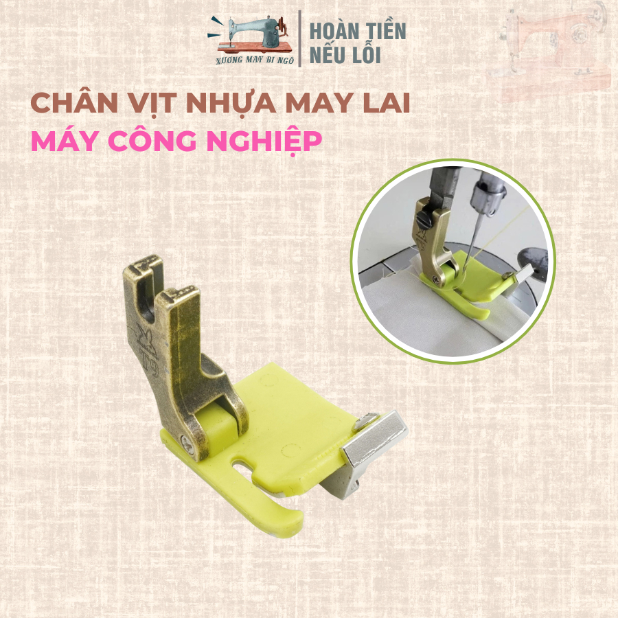 Chân vịt nhựa T9, chân vịt May lai áo, lai quần, viền gấu, Chạy viền ke cữ tiện lợi