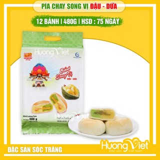  Bánh pía chay SONG VỊ ĐẬU DỨA 480G  TÚI 12 BÁNH  