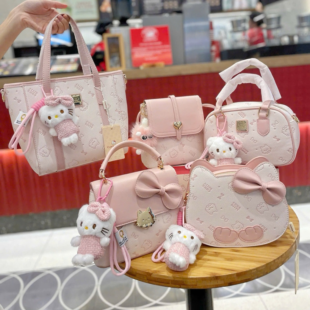 FULLBOX - ĐỦ MẪU BST Túi Cow Kitty hoạ tiết kitty đủ mẫu đủ màu By Halinh