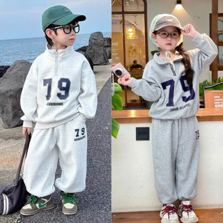  Bộ quần áo nỉ thu đông bé trai bé gái in số 79 phong cách Hàn Quốc mềm mịn thoải mái N2 Viola Kids 
