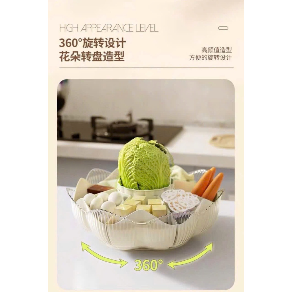 Khay Xoay 360 Đa Năng 7 Ngăn – Khay Đựng Đồ Lẩu, Đựng Mứt, Đựng Bánh Kẹo