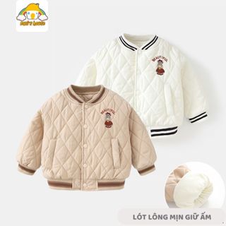  Áo khoác phao quả trám trẻ em siêu nhẹ cổ trụ cao cho bé trai bé gái dày ấm lót lông áo choàng bông mùa đông gió rét 