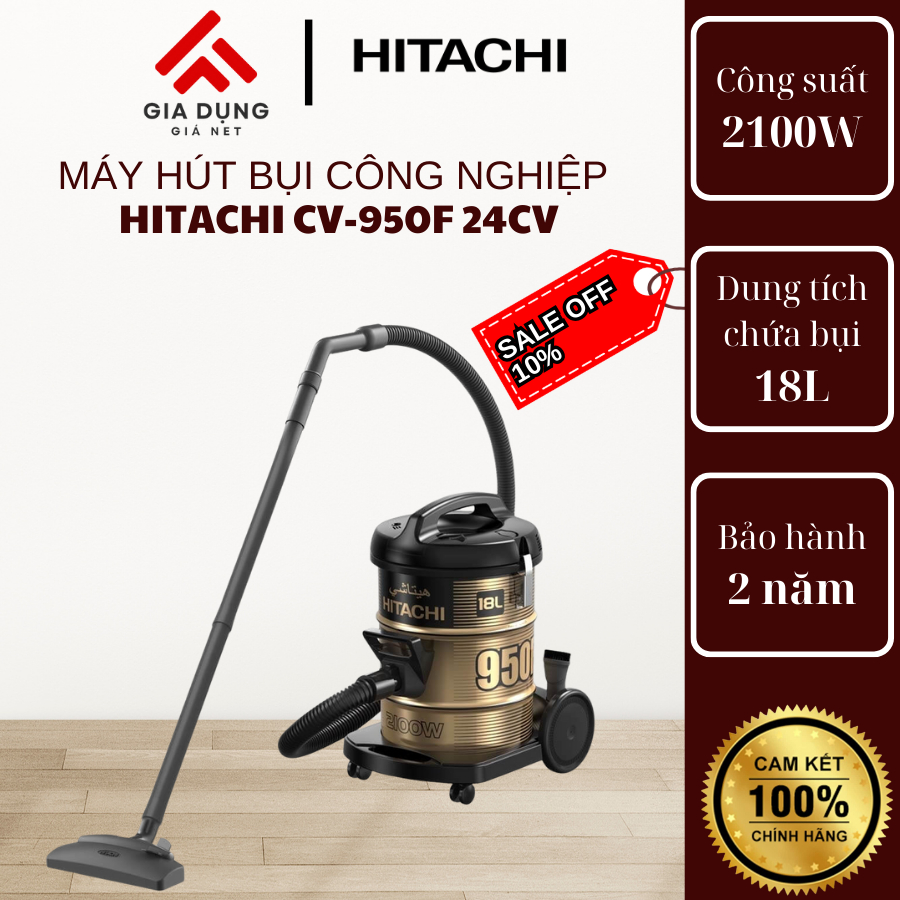 Máy hút bụi công nghiệp Hitachi CV-950F 24CV​​ có công suất lớn 2100W- bảo hành 24 tháng