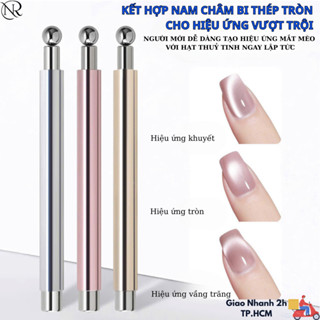 Nam châm 2 đầu kèm bi hút mắt mèo - Nam châm thanh nhôm, hút bi tạo mắt mèo siêu sáng - Nails Red