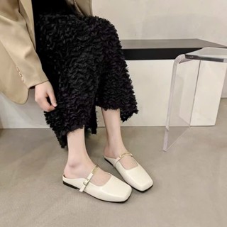  giày nữ- zinzin868- S 06 - SỤC MŨI VUÔNG đế bệt gắn khóa vàng- dép nữ sục bít mũi form chuẩn 