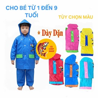 Áo Mưa Trẻ Em, Áo Mưa Bộ Cho Bé In Hình Dày Dặn Đi Mưa Không Thấm Loại Tốt 1-10 tuổi