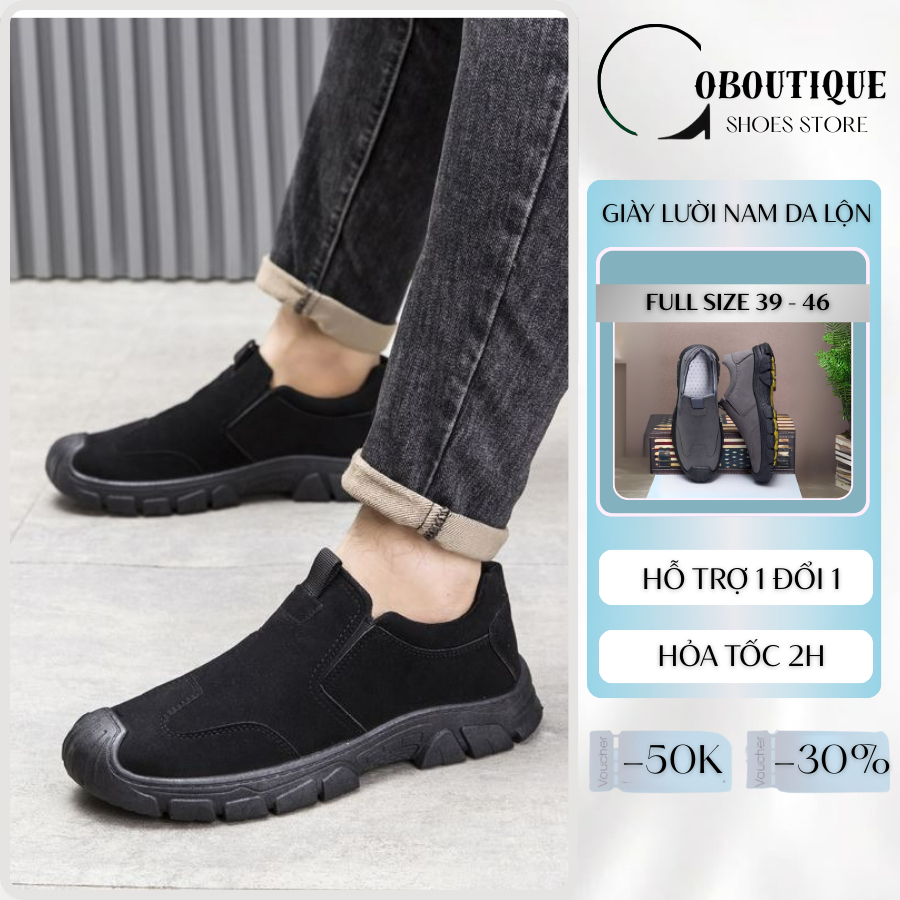 [ HOT 2025 ] Giày bốt nam da lộn cổ thấp, slip on nam đế khâu BOOT CHELSEA NAM NỀN ĐẾ CAM êm chân SM