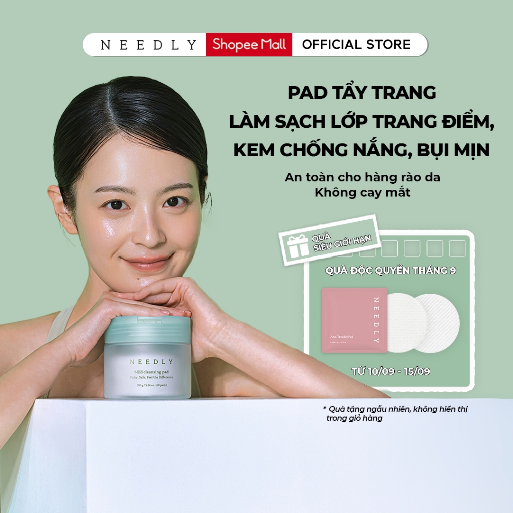 Toner Pad Needly Mild Cleansing Tẩy Trang Làm Sạch Bụi Mịn 160G 60 Miếng