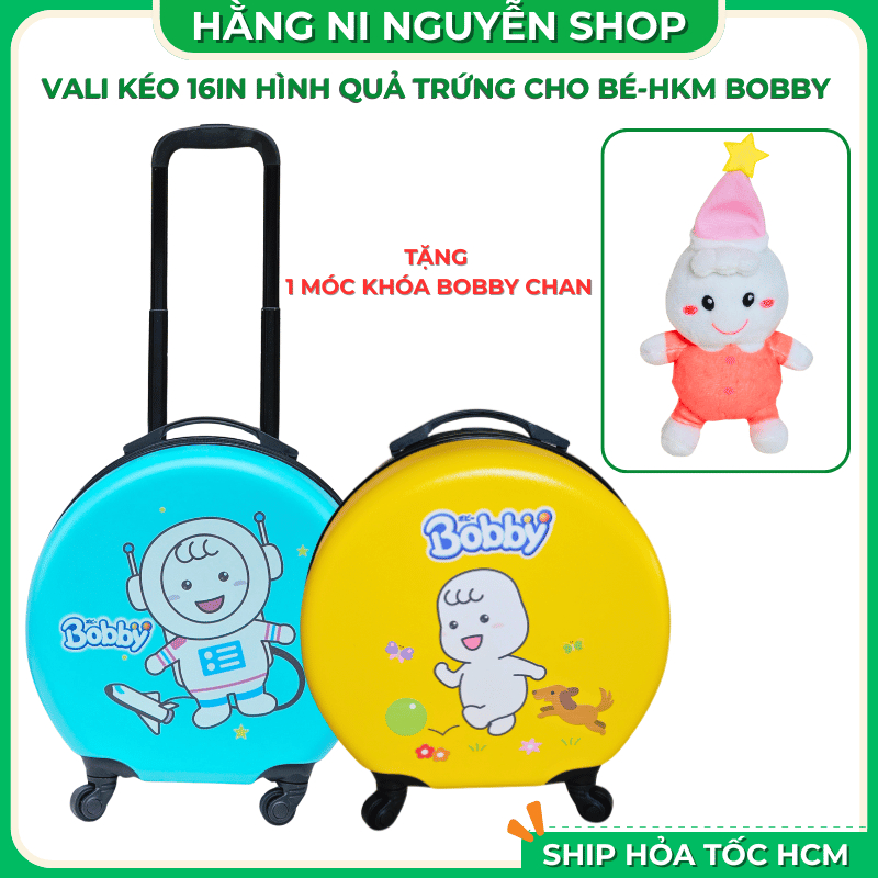 Balo Vali kéo trẻ em 18IN , vali du lịch, vali hình tròn dành cho bé (HKM BOBBY)