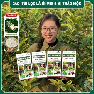  Trà lá ổi 5 vị thảo mộc Mộc Nam lá ổi kết hợp gạo lứt đậu đen xanh lòng giảo cổ lam lá sen. 
