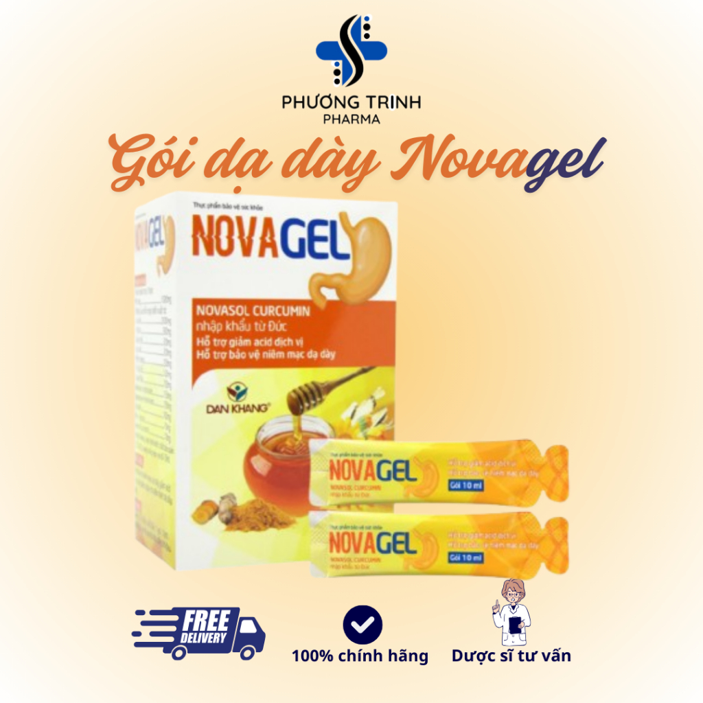 Gel Dạ Dày NOVAGEL 20 Gói – Hỗ Trợ Trào Ngược, Bảo Vệ Niêm Mạc, Giảm Đầy Hơi Khó Tiêu