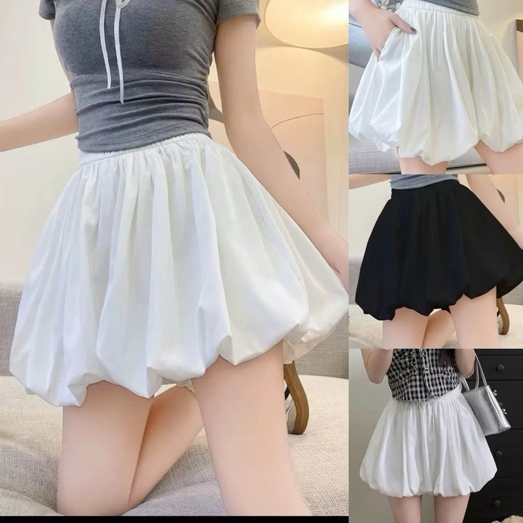 CHÂN VÁY BÍ NGÔ PHỒNG BỒNG BỀNH LƯNG CO GIÃN CÓ QUẦN BẢO HỘ CVBI9