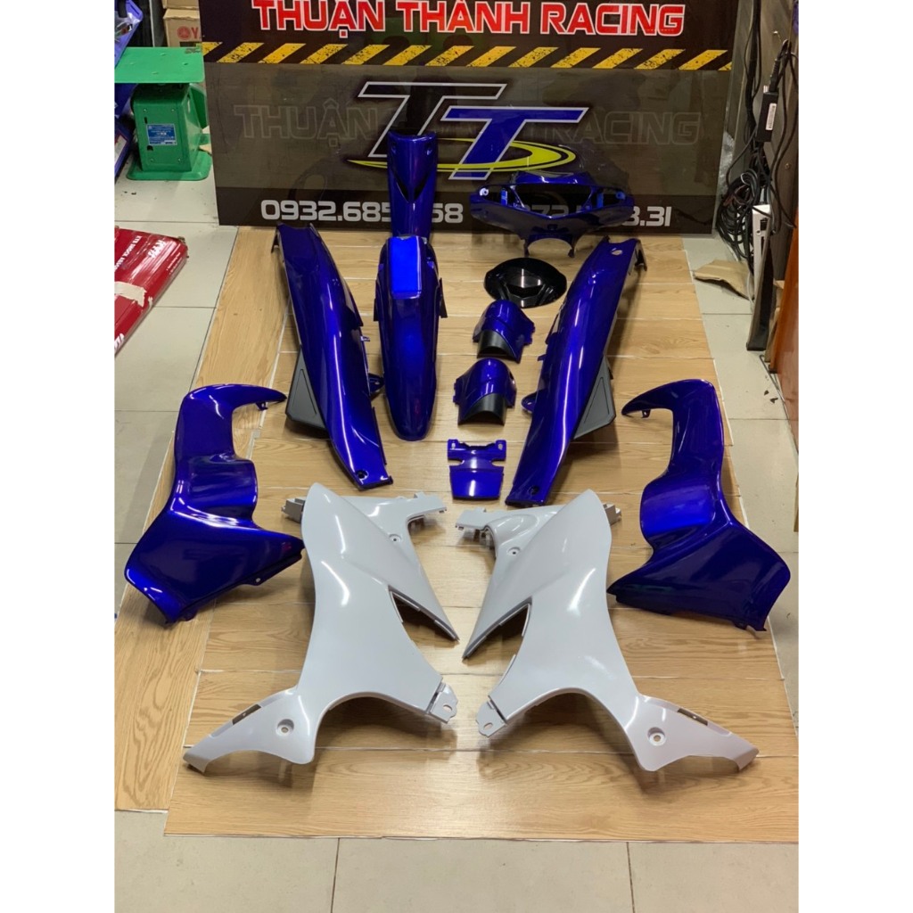 Dàn Áo Yaz Zin Loại 1 Xanh trắng (Tặng tem 3 lớp) Yaz125 / Y125Z