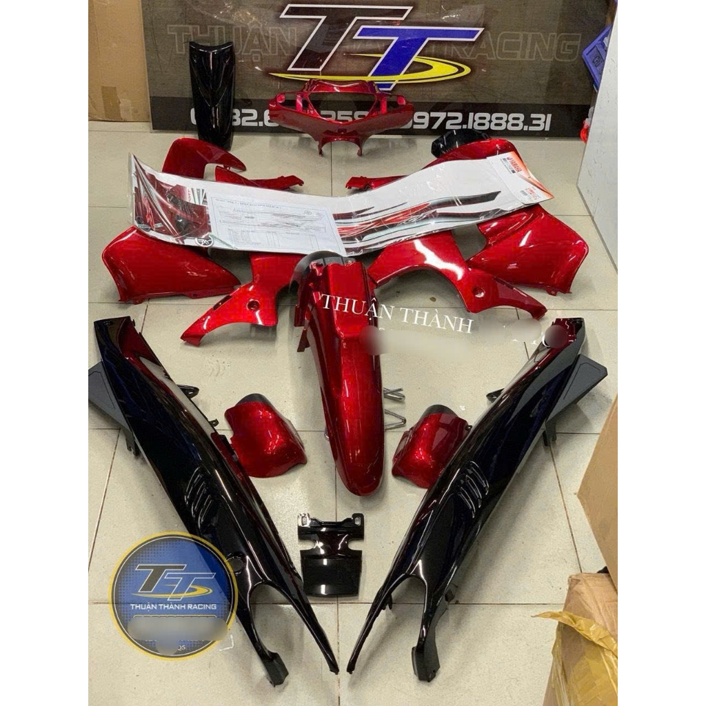 Dàn Áo Yaz Zin Loại 1 Màu Đỏ đen ( Tặng Tem 3 lớp ) Yaz125 / Y125Z