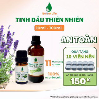 Tinh dầu thiên nhiên nguyên chất không hóa chất Better Life Sả chanh và nhiều mùi hương an toàn thư giãn cơ thể