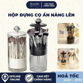   HOẢ TỐC  Hộp Đựng Cọ Trang Điểm Dụng Cụ Makeup Có Nút Ấn Nâng Lên Bảo Vệ Đồ Trang Điểm Sạch Sẽ Chống Bụi 