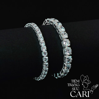   Full-Size  Lắc tay Tennis Bạc 925 đính đá Cubic Zirconia  Trắng  nam nữ by TIEMTRANGSUCCARI 