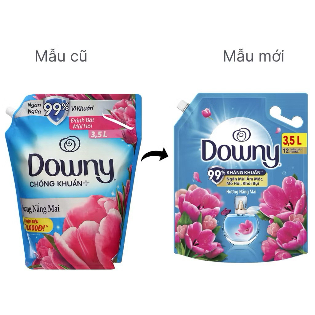 Nước xả vải Downy Hương Nước Hoa túi 3.5L/ 4L (mới)