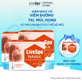 Combo 3 Hộp Xịt mũi, họng chứa Bào tử lợi khuẩn Livespo Navax chuyên dụng [Mua 3 tặng 1] Hộp 10 ống