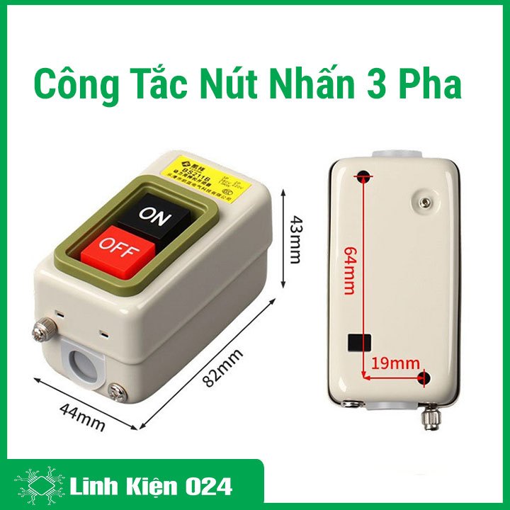 Công Tắc Nút Nhấn 3 Pha 380V 1.5KW BS211B