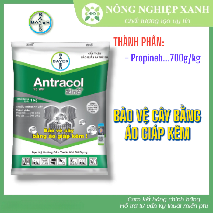 ANTRACOL 70WP gói 1kg - Thuốc trừ bệnh cây (Thán thư, Sương mai, khô vằn, rỉ sắt)
