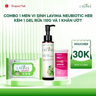  Combo 01 Men Vi Sinh Phụ Khoa Lavima Neubiotic Her - Dung Dịch Vệ Sinh Nữ và Khăn ướt vệ sinh Lavima 