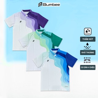  Áo Đôi Cầu Lông Polo Bumbee Unisex Xanh Tím Trắng Vải Mè Thoáng Mát Co Giãn 4 Chiều  8810 Gộp  