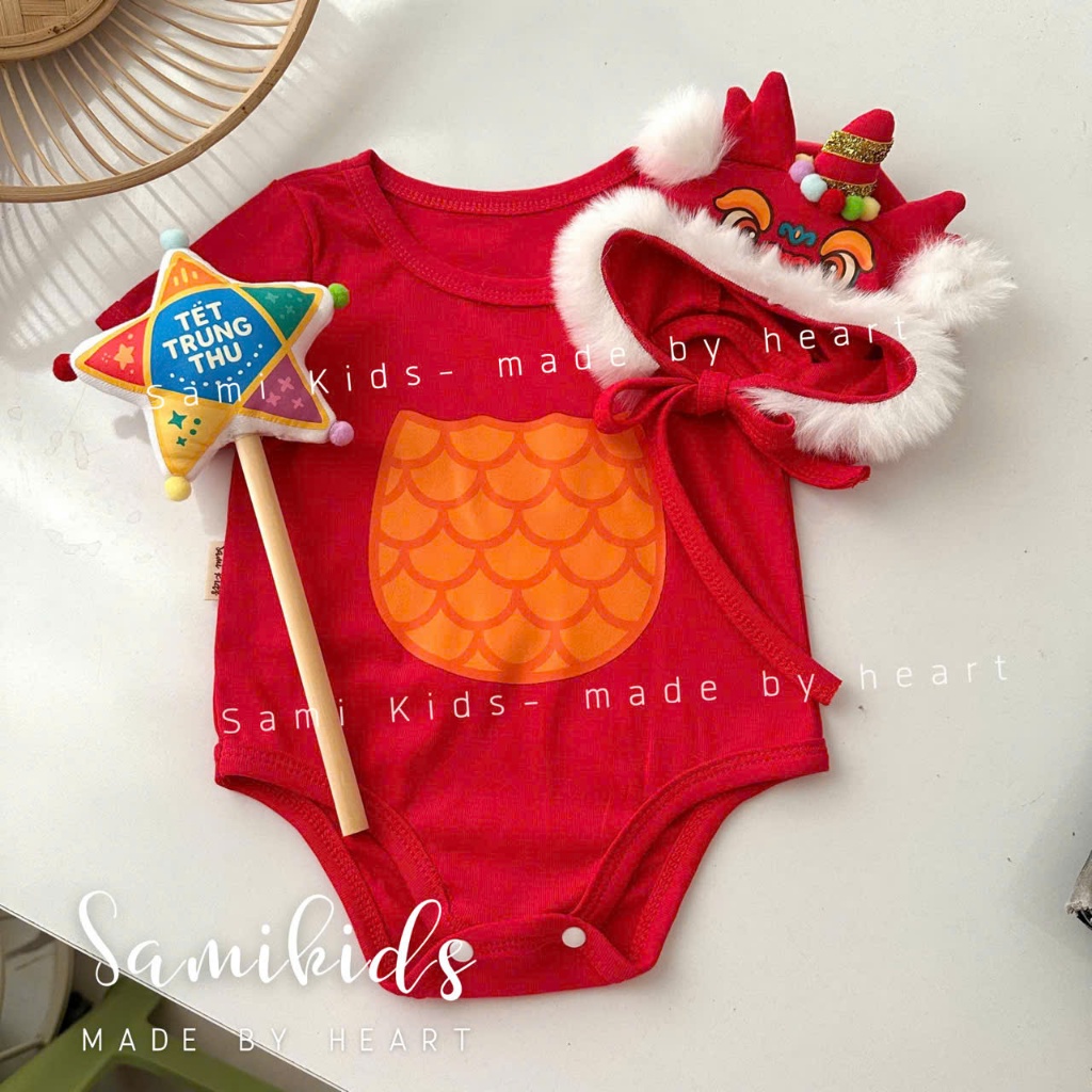 Body Lân đỏ trung thu 3 món – Tặng Kèm Mũ + Ngôi Sao SS164C