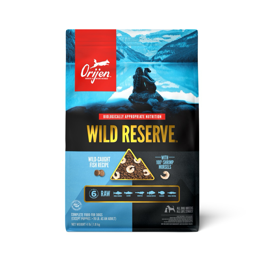 ORIJEN WILD RESERVE WILD-CAUGHT FISH: CÁ BIỂN Đánh Bắt Thiên Nhiên & Topping TÔM Tươi Sống Sấy Lạnh 