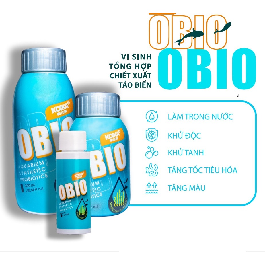 Men Vi Sinh Koika OBIO ( 30 - 180 - 300ml) - Vi Sinh Cao Cấp Dành Cho Cá Cảnh
