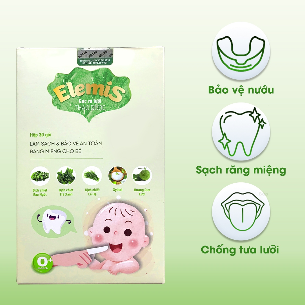Gạc rơ lưỡi thảo dược Elemis  (Hộp 30 gói)