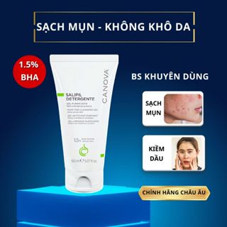 Sữa Rửa Mặt Da Dầu Mụn CANOVA Salipil Dạng Gel Kiểm Dầu Dưỡng Ẩm Dịu Nhẹ Da Nhạy Cảm 150ml KIKIDA