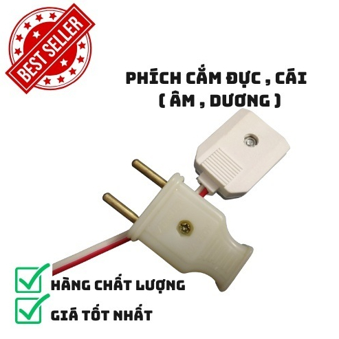 Combo 50, 10 Phích cắm điện, phích cắm đực, phích âm cái  tùy chọn nhựa dầy chống bể vỡ giá bao tốt