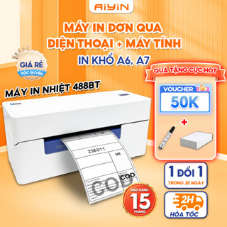 Máy In Nhiệt Bluetooth AYIN 488BT(A81pro) In A6 A7, Máy In Đơn Hàng TMĐT, In Mã Vận Đơn, Mã Vạch BH 15 Tháng