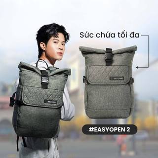 Balo Hàn Quốc SimpleCarry EasyOpen 2 Đựng Vừa Laptop 13 Inch, Vải Trượt Nước Cao Cấp