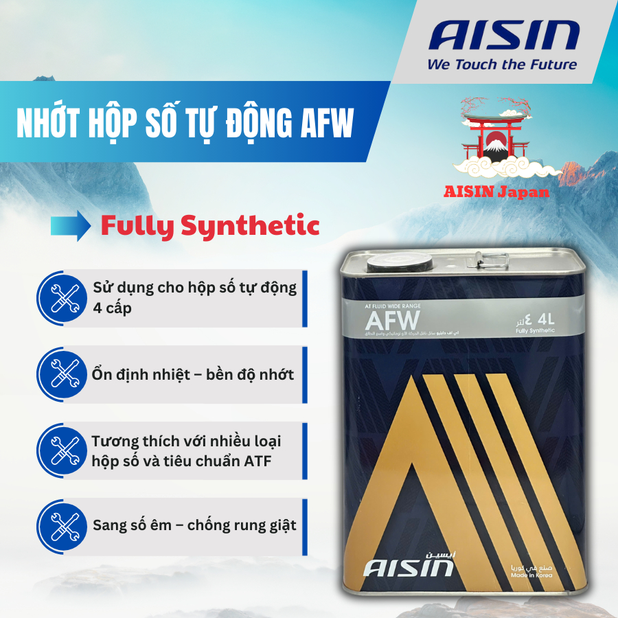 Nhớt Hộp Số Tự Động 4 Cấp AFW  (4 Lít) ATFD34S AISIN - Japan