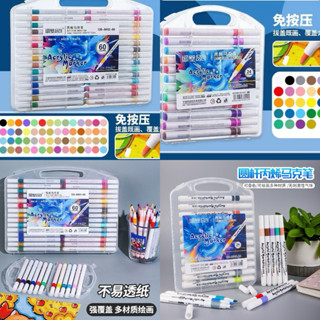  Bút Màu Acrylic Marker Bút Đánh Dấu Hộp 12 24 36 48 60 Màu Tươi Sáng - Màu Sơn Tô Vẽ Mọi Chất Liệu Chồng Màu Tốt 