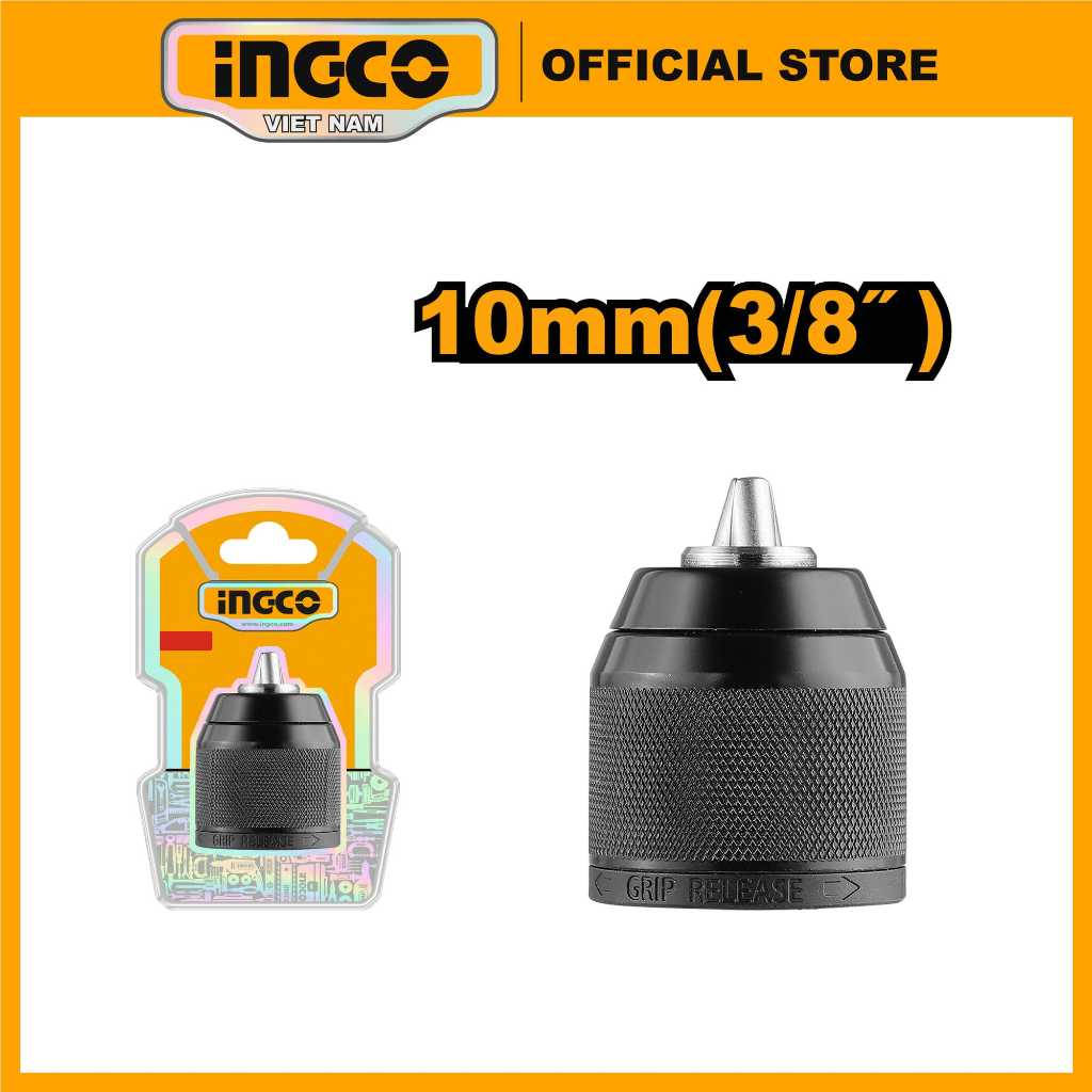 Đầu kẹp autolock 10mm, đầu khoan pin 10mm (3/8 inch) INGCO KC10201 ren trong ~10mm