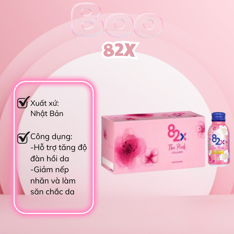 NƯƠC UỐNG COLLAGEN 82X THE PINK (HỘP 10 CHAI)