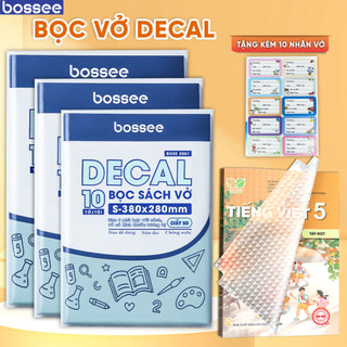   Tặng 10 Nhãn Vở  Decal Bọc Sách Vở Trong Suốt Tự Dính - Chống Nước Bụi Bẩn 3 Kích Thước Dễ Dán Bảo Vệ Vở 