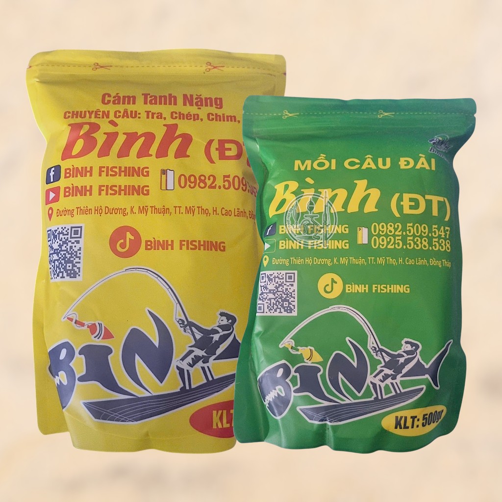 Combo sỉ Cám BÌNH Mồi Câu Đủ Loại Chuyên Tất Cả Các Loại Cá Nước Ngọt - Vàng + Xanh