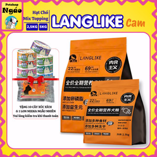 Hạt cho chó LANGLIKE 50% topping, 22% đạm , Hạt LANGLIKE cho chó, không độn ngũ cốc __ LANGLIKE CHÓ