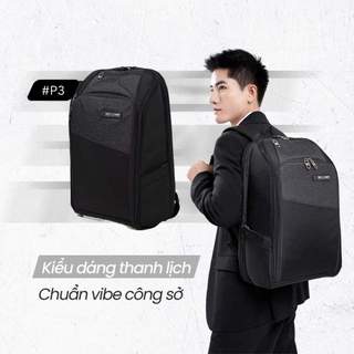 Balo Hàn Quốc SimpleCarry P3 Màu Đen/Xám, Có Lưới Thoáng Khí, Thiết Kế Ôm Sát Hai Vai